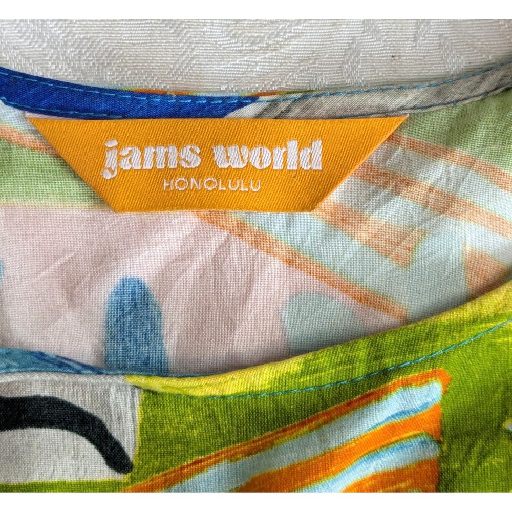 Jams World Hawaii Tropical Floral Oversized Swing Shift Mini Hattie Dress S - Picture 7 of 12